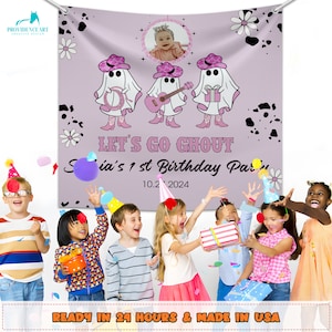 1st Rodeo Birthday Backdrop Decor, Cowgirl Disco Banner Party Decorations, Our Little Boo Is Turning One, Custom Photo Backdrop for Birthday
