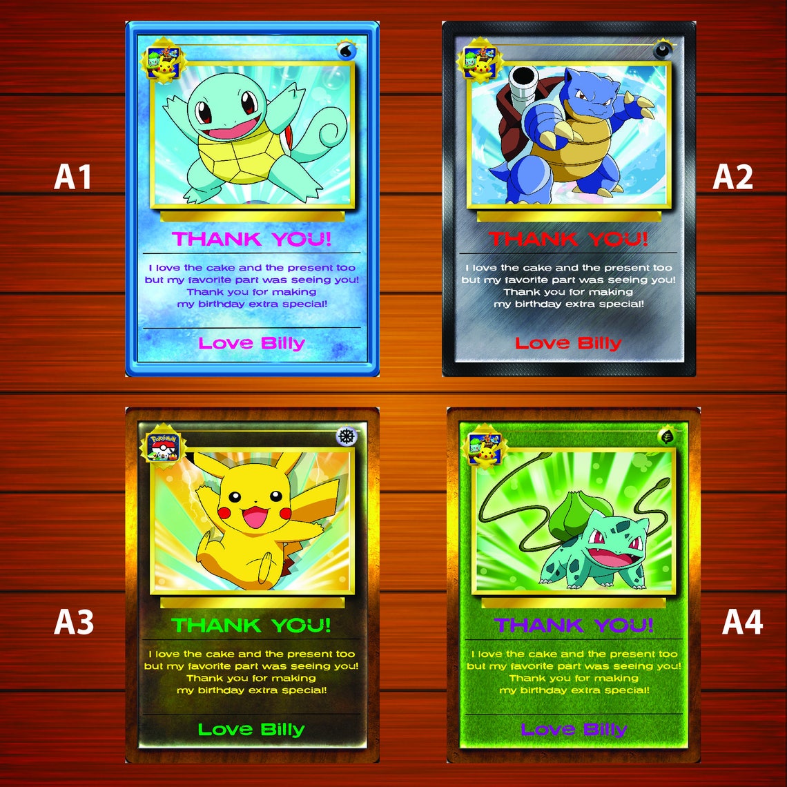 Pokemon Thank You Card Pokemon Greeting Card Pokemon Etsy