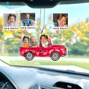 Custom Photo Car Ornament: Drive Safe Daddy Gift