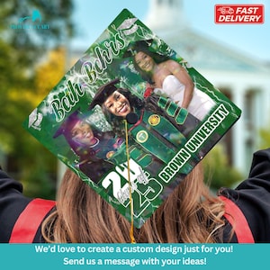 Personalized Photo Cap Topper, Graduation Gift for Her, Congratulations Class of 2025, Custom Photo Graduation Cap Topper