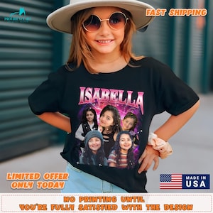 Custom Kids Shirt With Photo, Personalized Face Sweatshirt, Bootleg Rap Tee, Birthday Gift for Daughter