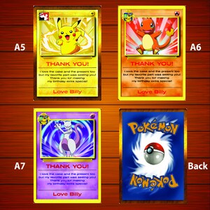 Pokemon Thank You Card Pokemon Greeting Card Pokemon | Etsy