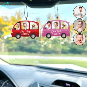 Personalized Baby Photo Car Ornament: Drive Safe Daddy Acrylic Gift