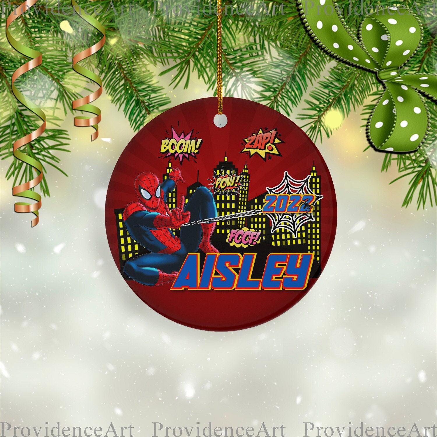 Personalized Spider man Ornament,Spider man Customized Ornament