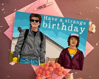 Stranger Things - Steve & Dustin birthday card - Joe Keery and Gaten Matarazzo