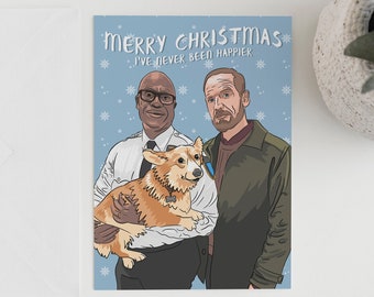 Captain Raymond Holt, Kevin and Cheddar "I've never been happier" Christmas card - Brooklyn Nine Nine