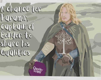 A chance for Faramir, Captain of Gondor, to share his Qualities - Lord of the Rings Christmas / birthday / all purpose card