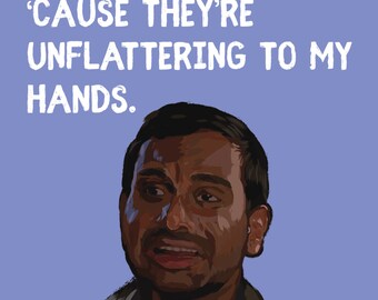 It's Cold Outside and I can't wear mittens 'cause they're unflattering - Tom Haverford Christmas Card - Parks and Recreation