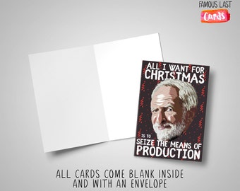 Seize the Means of production Corbyn Christmas - Cool Cards for Communists