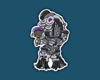 Warframe-Inspired Follie Paint, Water-resistant Die Cut Sticker