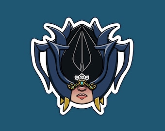 Warframe Inspired Lotus Head, Water-resistant Die Cut Sticker