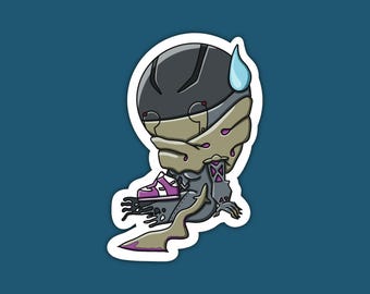 Warframe-Inspired Wisp Shoes, Water-resistant Die Cut Sticker