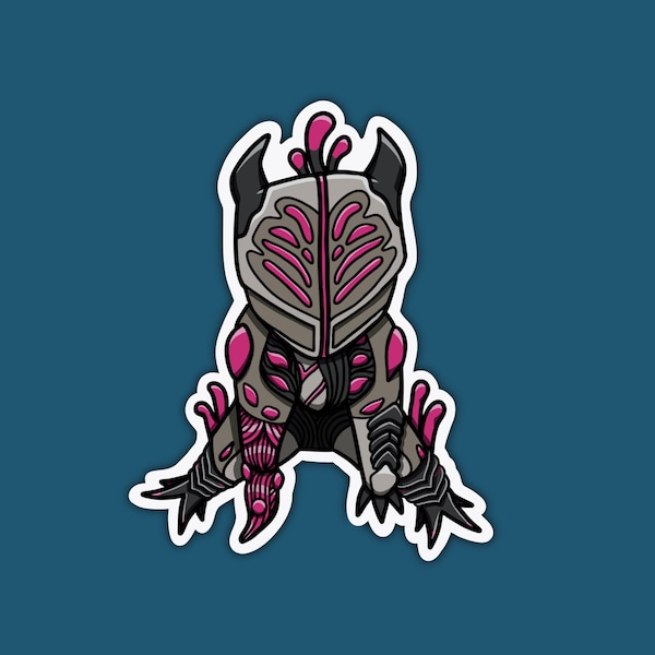 Adesivo fustellato resistente all'acqua, ispirato a Warframe, Helminth Charger