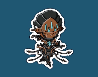 Warframe Inspired Grye Vortengeist Steam Punk, Water-resistant Die Cut Sticker