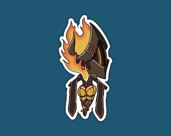 Warframe-Inspired Ember Heirloom Booty, Water-resistant Die Cut Sticker