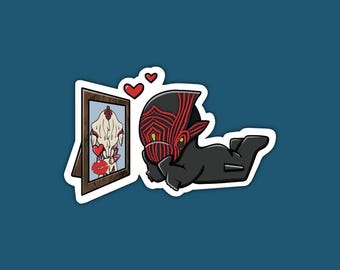 Warframe Inspired Stalker & Jade Love, Valentines Day, Water-resistant Die Cut Sticker