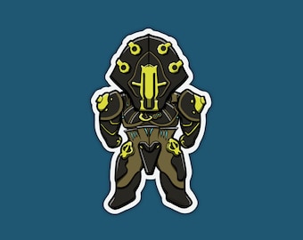 Warframe-Inspired Rhino Prime, Water-resistant Die Cut Sticker