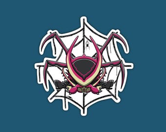 Warframe-Inspired Oraxia Spider Web, Water-resistant Die Cut Sticker