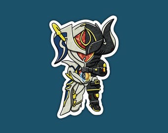 Warframe-Inspired Equinox Prime, Split Halves Day & Night, Water-resistant Die Cut Sticker