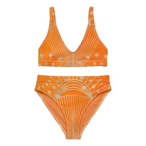 Celestial Energy Women Swim Recycled Bikini mit hoher Taille Orange