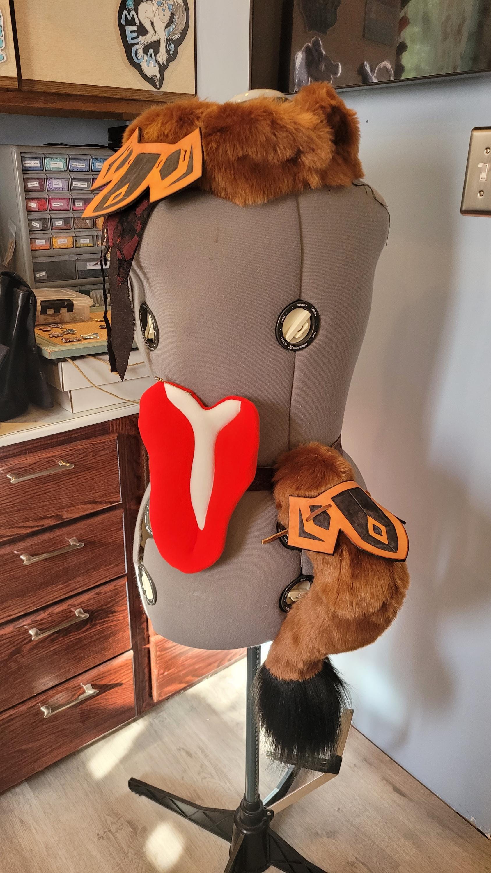 Barbarian Boar D&D Furry Set, Tail, Bandana and Prop