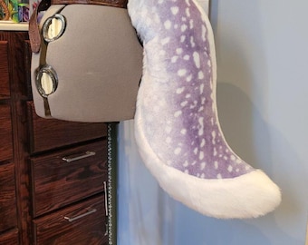 2 Color Canine Furry Fursuit Tail, Spotted Blue and White