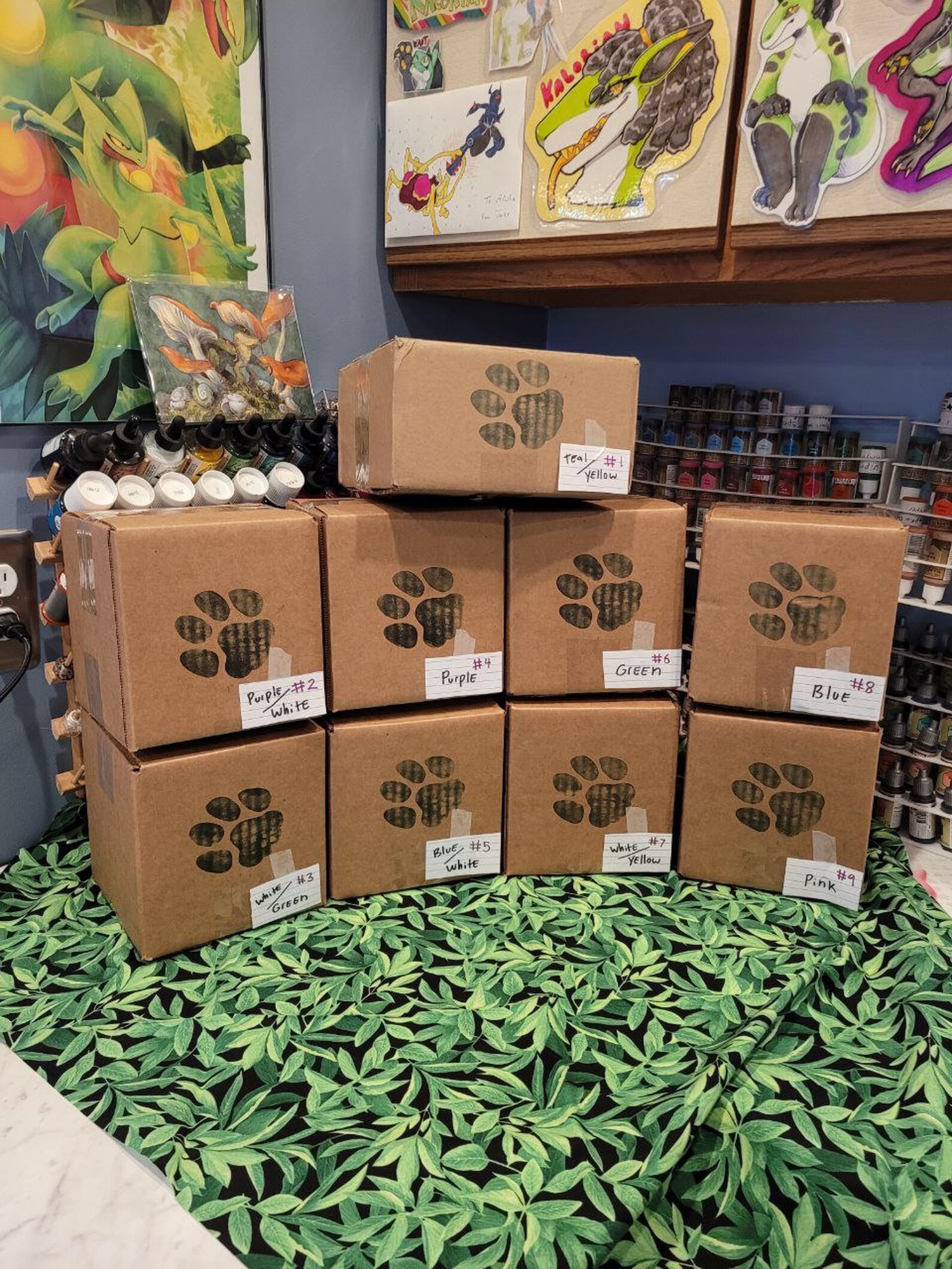 White/green 3, Furry Nerd Mystery Box Etsy