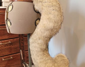 Grey White Feline Cat Tail Furry Fursuit Cosplay Faux Fur