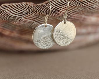 Luna Dust Earrings | Sterling Silver Earrings | | Handmade Jewellery | Dangly Earrings | Gift For Her | Simple Earrings | Circle Earrings