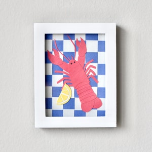 Lobster Dinner Cut Paper Art | Handmade to Order