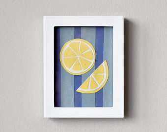 Papier découpé au citron | Fait à la main sur commande