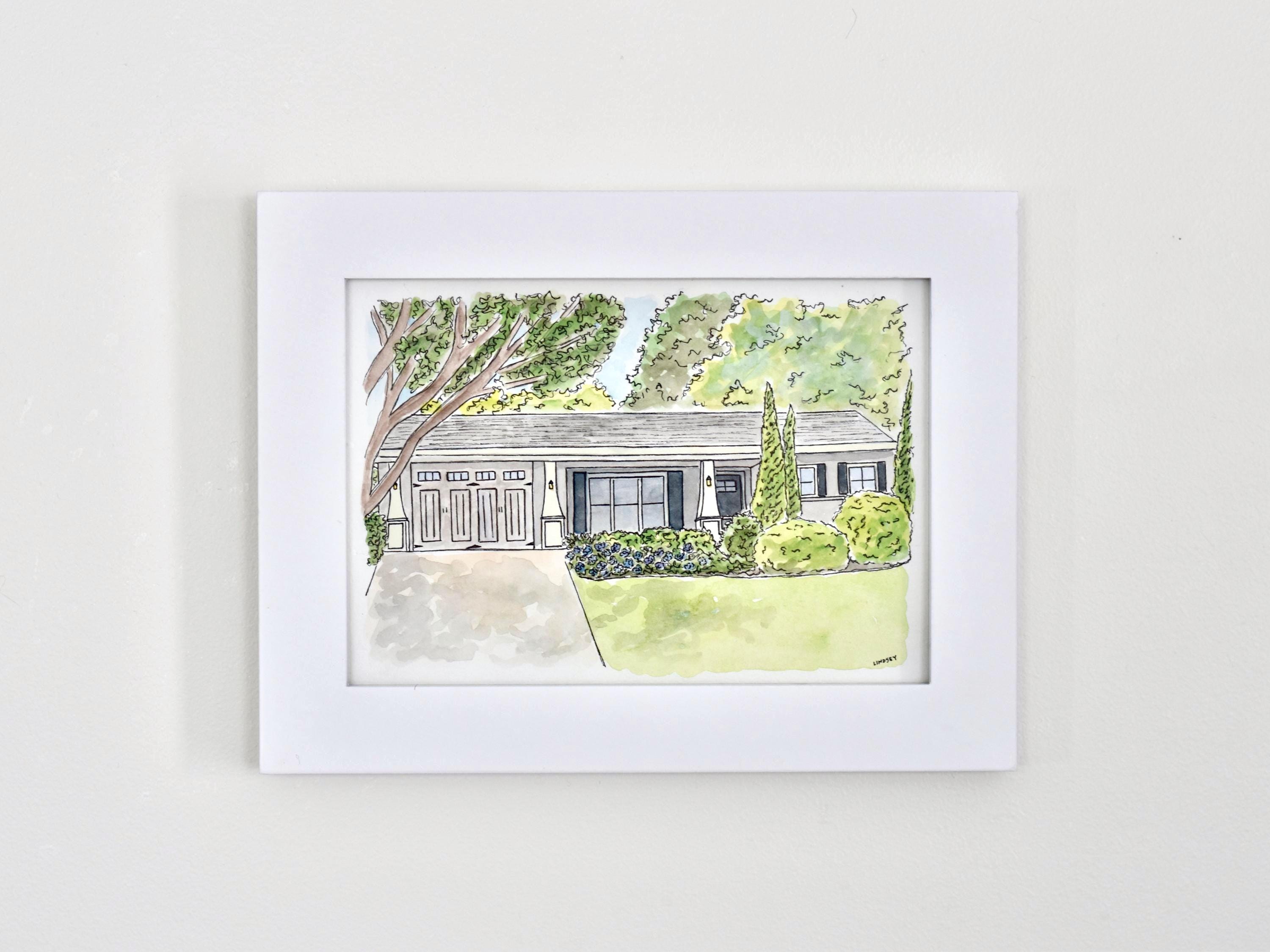 Custom Watercolor House Portrait Painting | Personalized Home Art ...