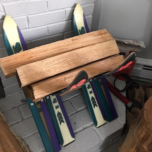 Reclaimed Ski Firewood Rack