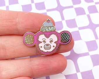 Quirky Pink Monkey Enamel Pin Badge