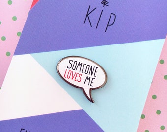 Love Enamel Pin, Speech Bubble, Positive Pin, White Hard Enamel Pin Badge, Talking Pins, Friendship Pin, Positive Pin, Anniversary Gift