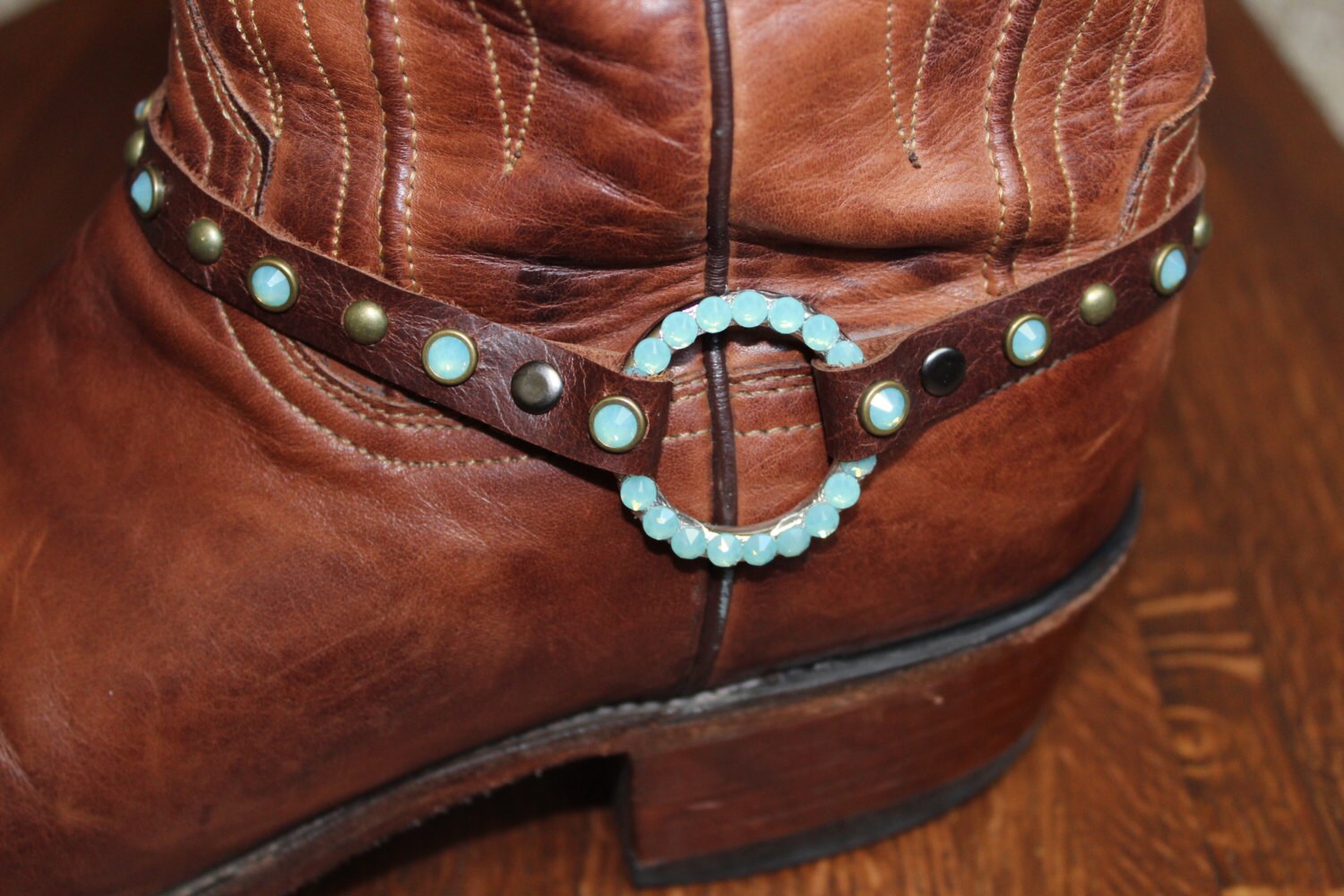 Boot Jewelry Western Accessory Bling Bracelet Brown Leather Etsy