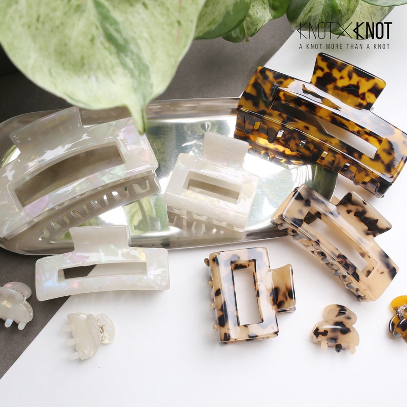 Cellulose Hair clipHair clawhair barrettewhite aurora hair clawcellulose barretteXL hair claw