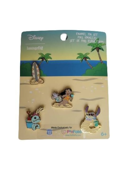 Loungefly Disney Lilo and Stitch Beach Day Pin Set LE 1000 GoPinPro, GoPinPro
