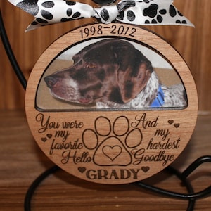 Pet Memory Ornament SVG: 4 Inch Glowforge Laser File (Digital Download)