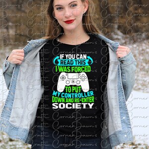 Camiseta divertida de jugador SVG: Obligado a reincorporarse a la sociedad (Descarga digital) imagen 3
