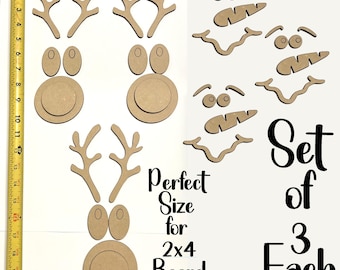 Laser Cut Wood Reindeer & Snowman Blanks - Christmas Craft Set