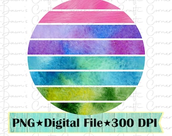 Colorful Round Sublimation Background Design (PNG Digital Download)
