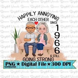 Felizmente molestándose unos a otros desde 1966 Png; Diseño de Sublimación; Feliz desde 1966; Feliz Pareja Png; Camisa Divertida De Pareja Png; Pareja Feliz Png