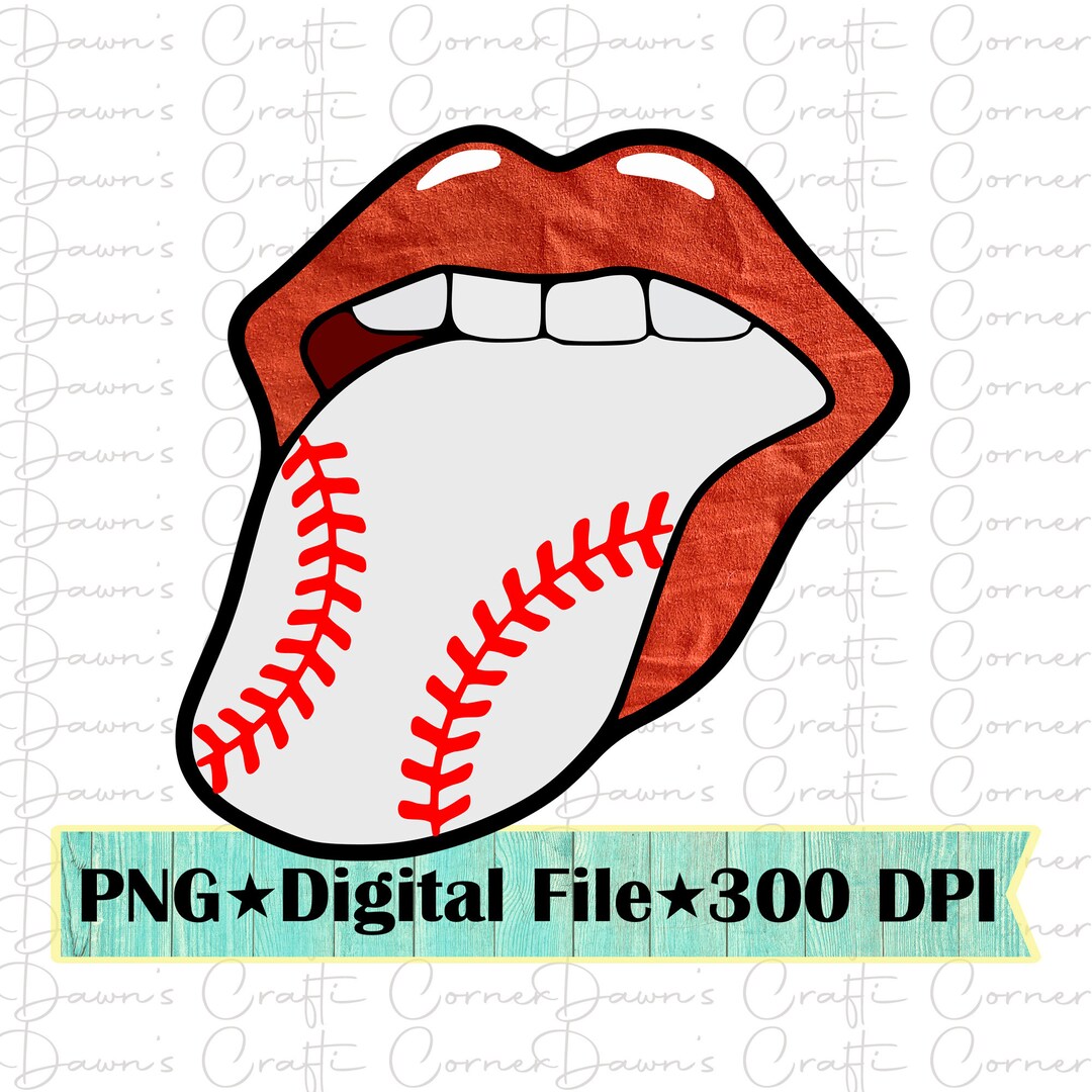 Baseball Mouth Png Baseball Baseball Png Mouth With Tongue Etsy