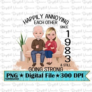 Feliz desde 1983 personalizado; pareja feliz png; felizmente molestándose el uno al otro png; feliz desde 1983 png; pareja feliz que sigue fuerte; png