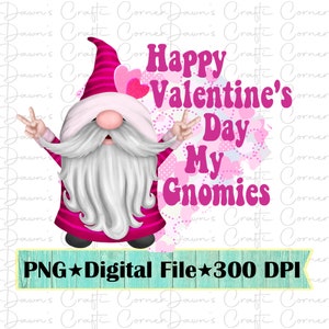Valentijnsdag Png; Gelukkige Valentijnsdag Mijn Gnomies; Kabouter Valentine Png; Vredeskabouter; Valentijn kabouter Png; Gnome Sublimatie Ontwerp; Png