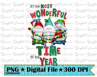 クリスマスノーム PNG | 絡み合ったライトのデザイン（デジタルダウンロード）