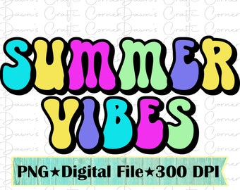 Summer Vibes PNG, Sublimation Design (Digital Download)