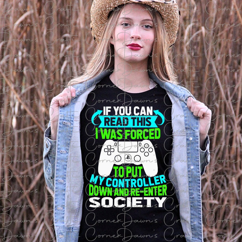 Camiseta divertida de jugador SVG: Obligado a reincorporarse a la sociedad (Descarga digital) imagen 2