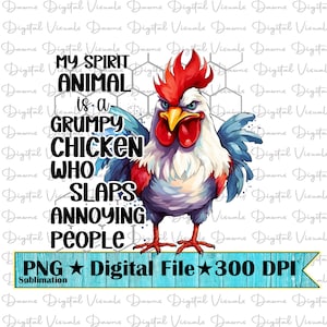 Chemise drôle png ; Drôle de poulet png; Esprit animal png; Mon esprit animal png; Mon esprit animal est un poulet grincheux ; Poulet grincheux png;drôle